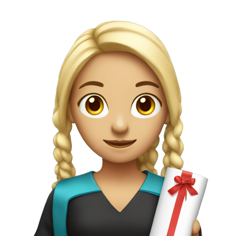 Student girl with diploma emoji