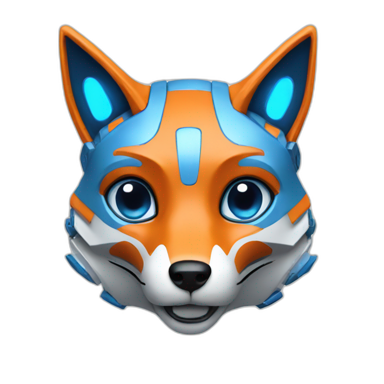 fox robot blue emoji