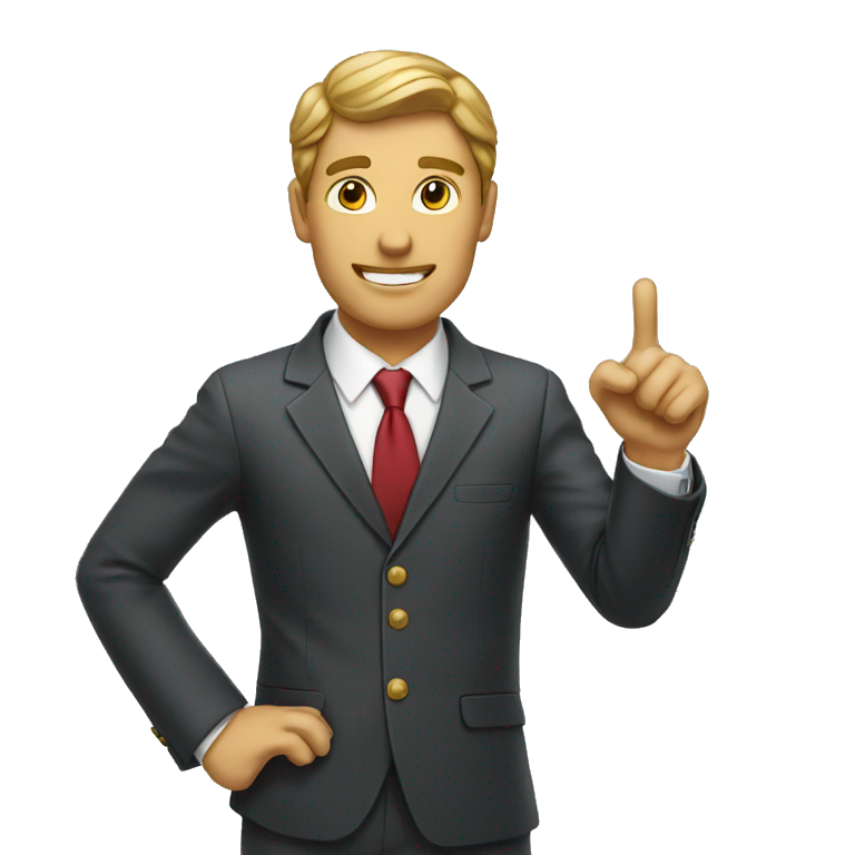 business man pointing at viewer emoji