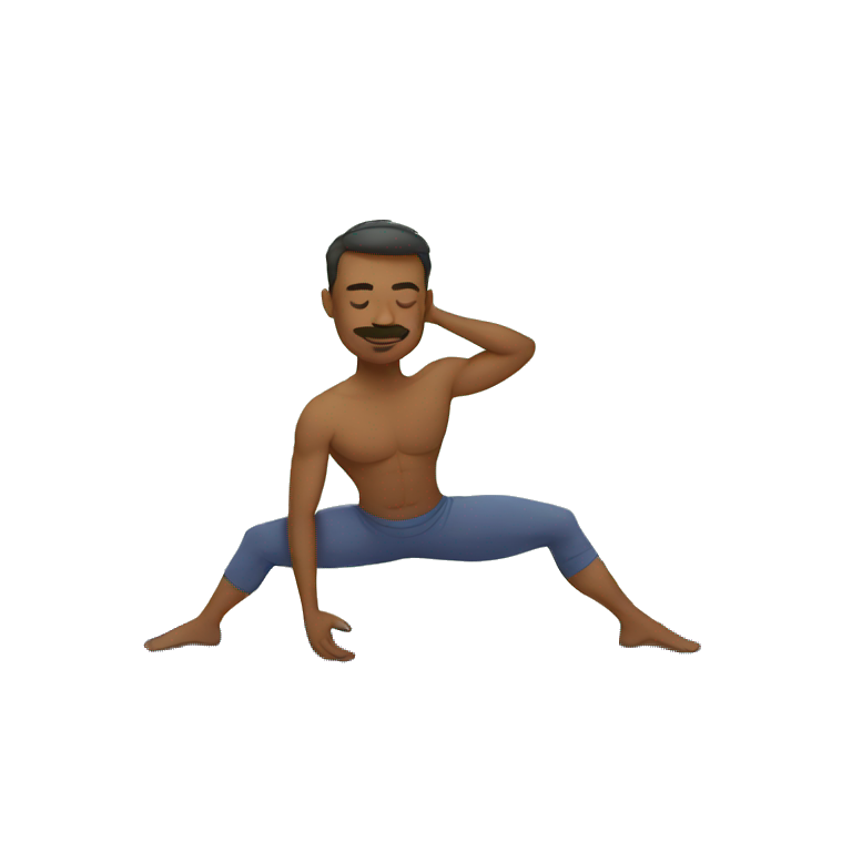 man doing yoga stretches  emoji