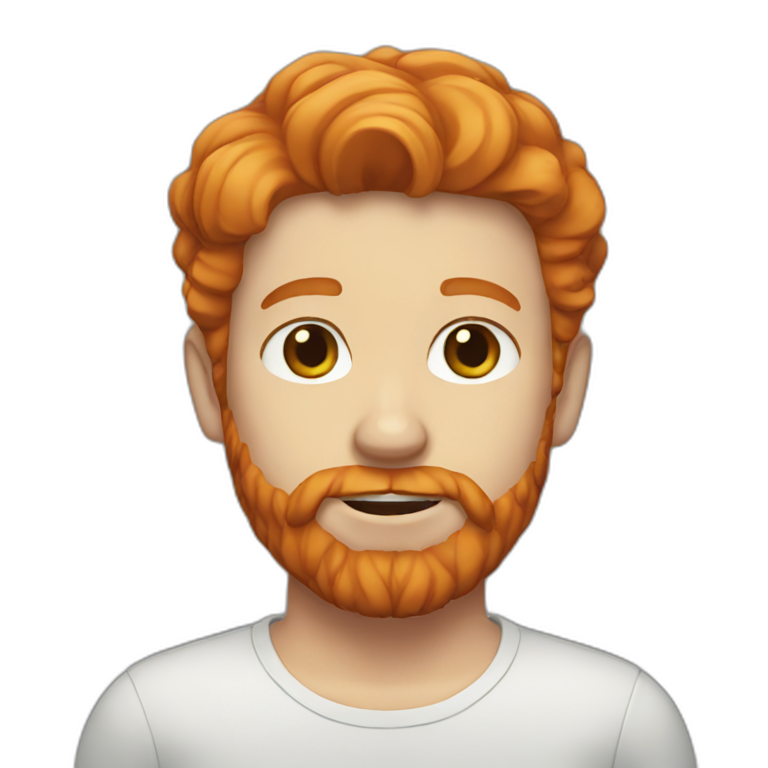 Ginger hair boy beard emoji