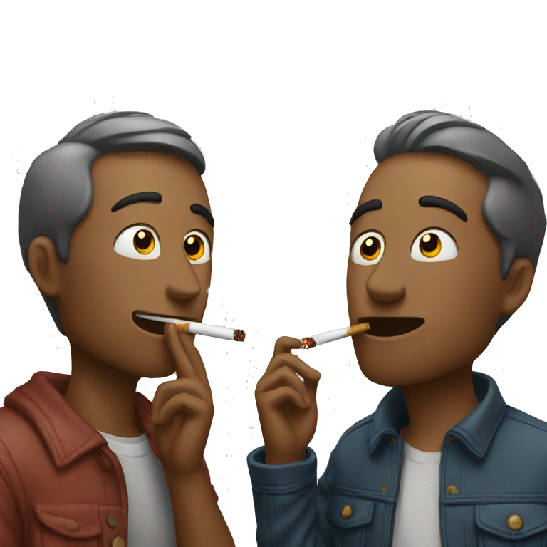 two friends smoking cigarettes emoji