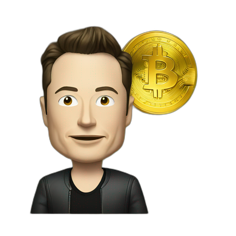 elon musk with bitcoin emoji