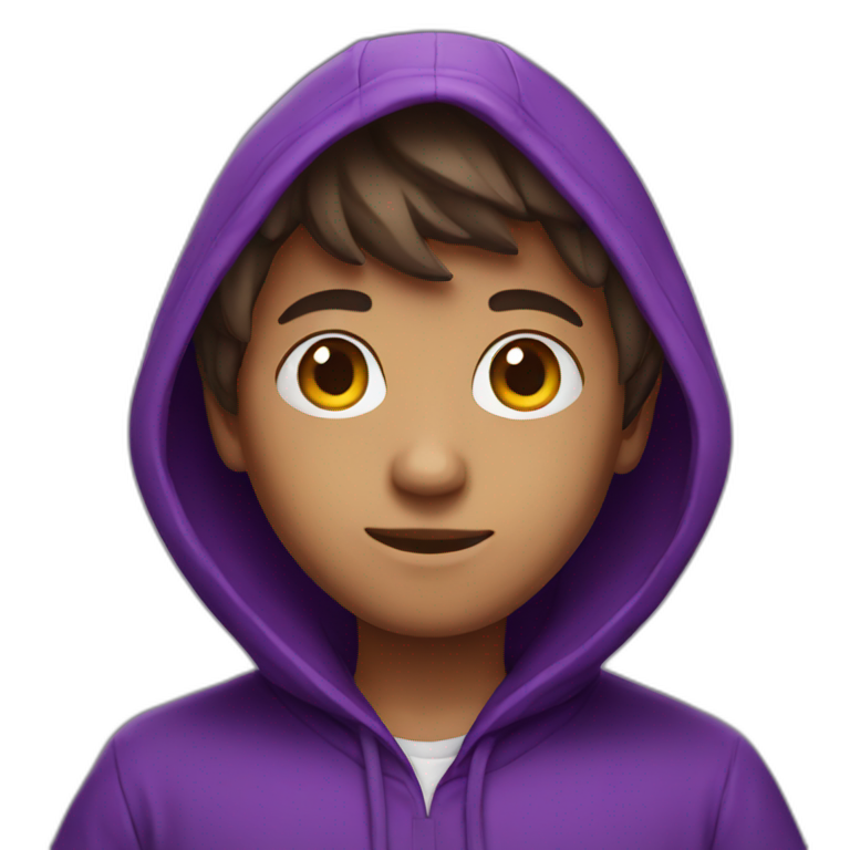Boy purple hood emoji