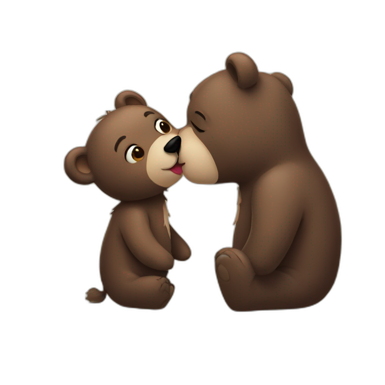 A bear kisses a bear  emoji