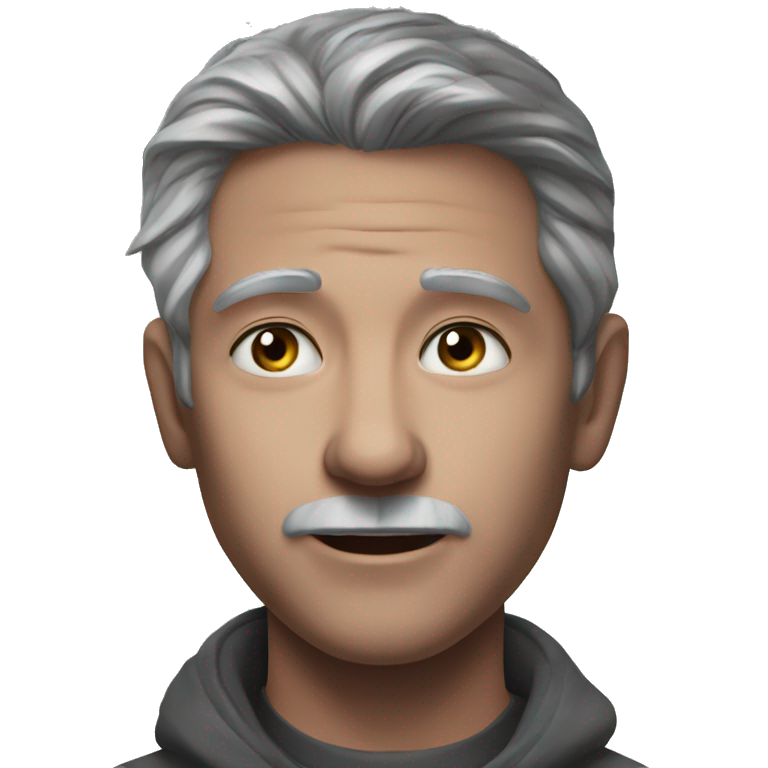 grey-haired boy portrait peacefully gazing emoji