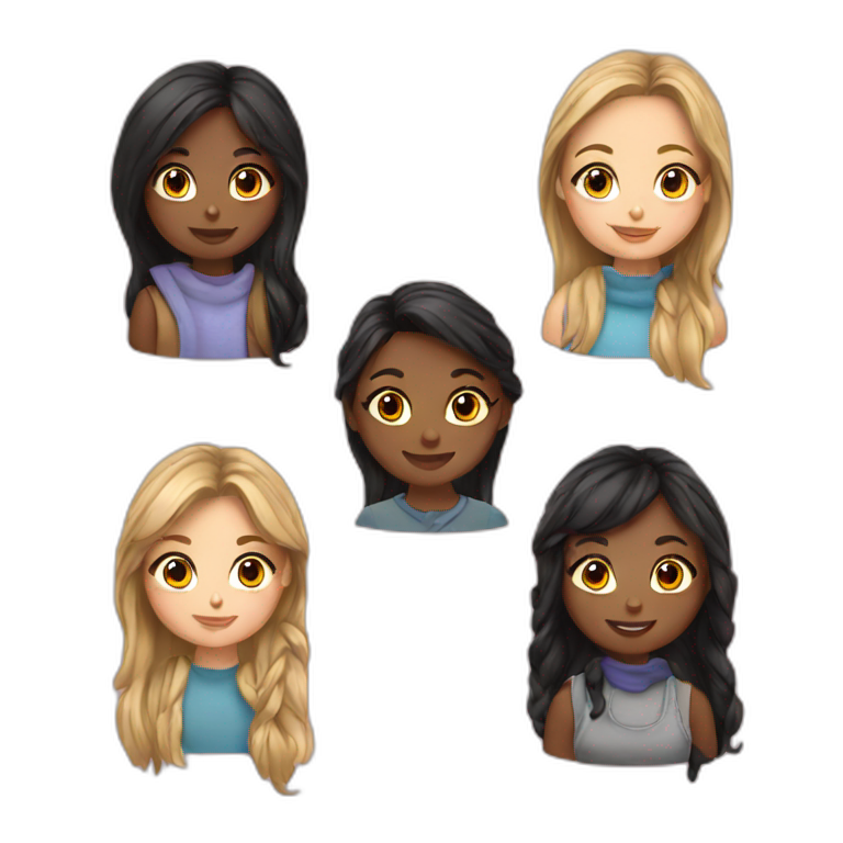 A group of 8 girls  emoji