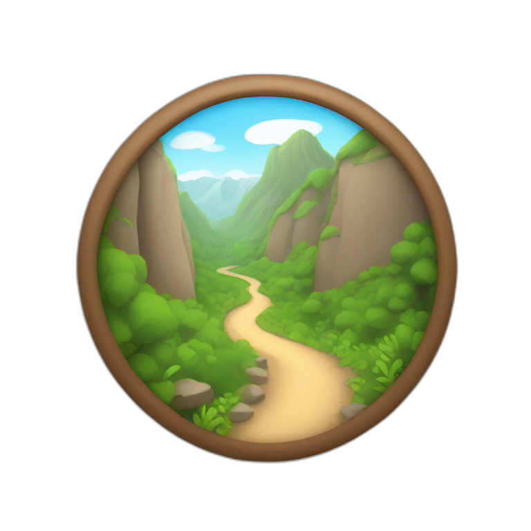 Rounded Hiking path emoji