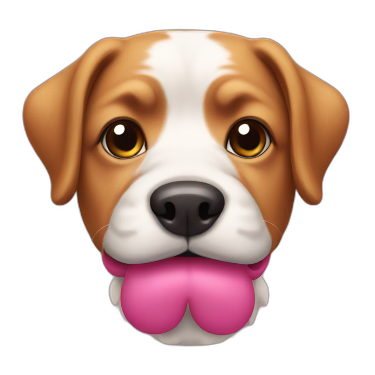 dog with pink mustache emoji