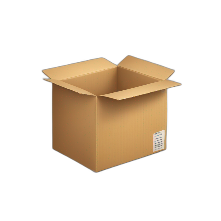 A cardboard box with emoji