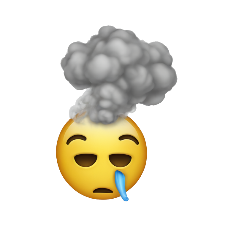 Un emoji rit et qui fume emoji