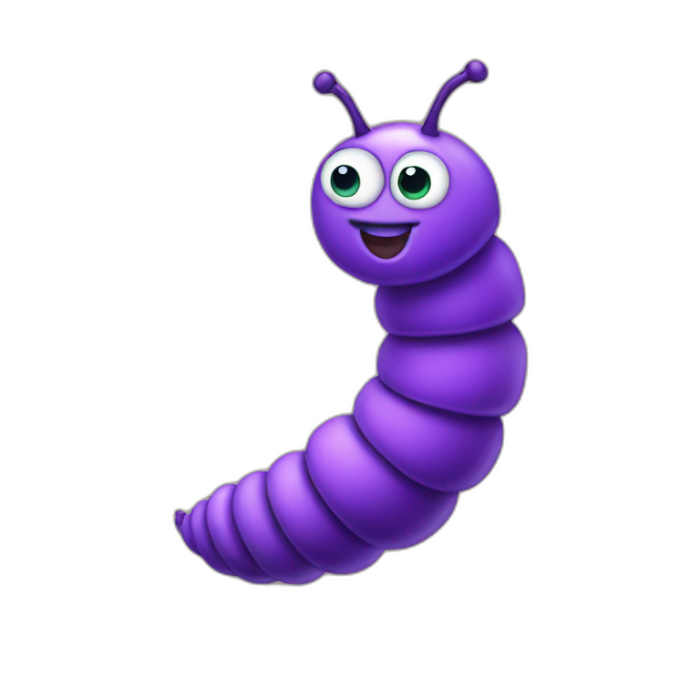 a purple cutterpillar emoji