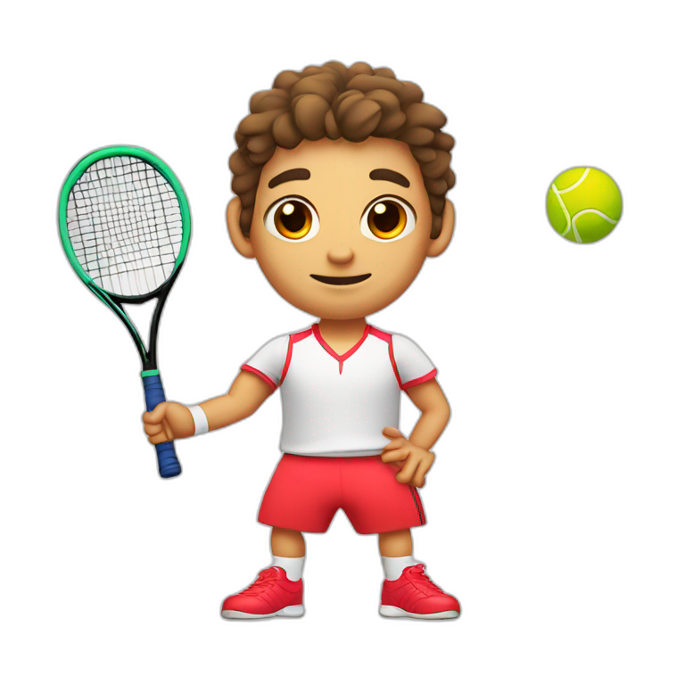 Kawaii Spanish bull tennis player emoji
