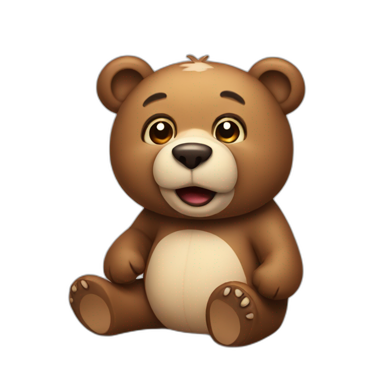 Happy bear bored emoji