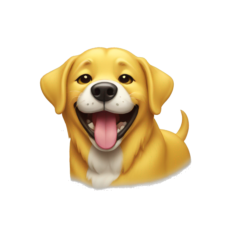 yellow laughing dog emoji
