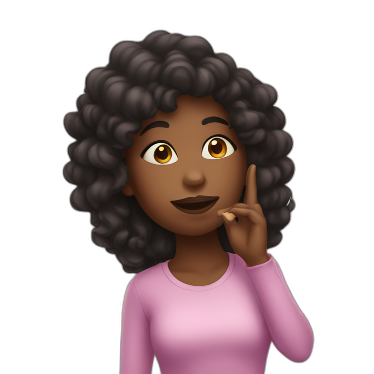 Black girl blowing a kiss emoji