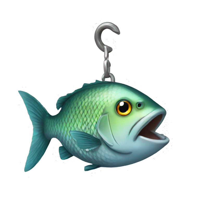 Fish on hook emoji