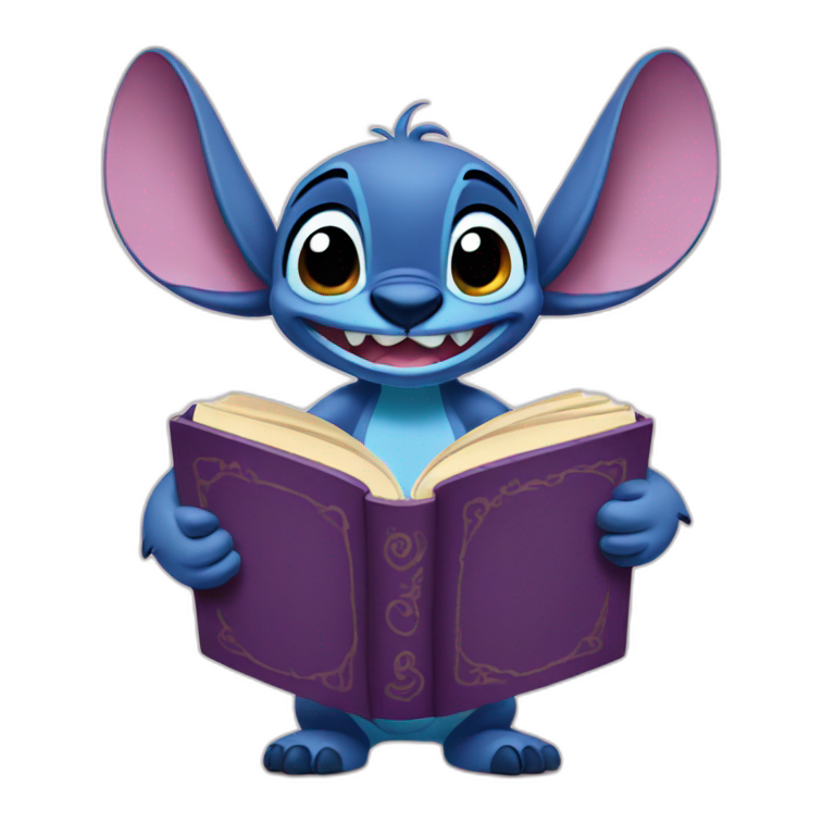 Stitch disney read book emoji