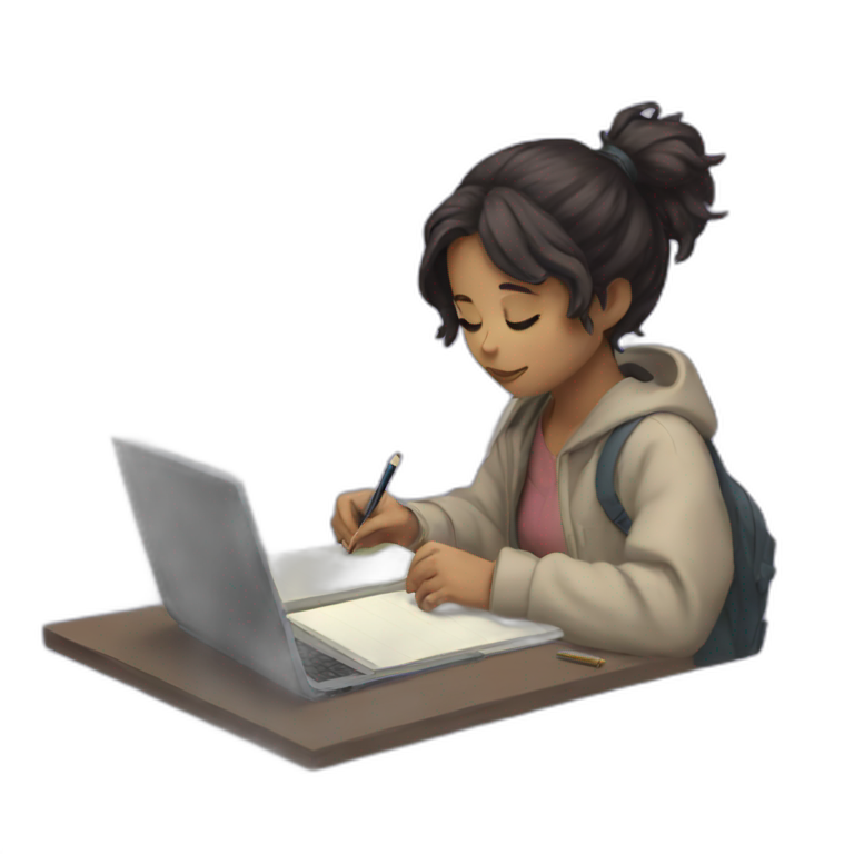 Lo-fi girl studing emoji