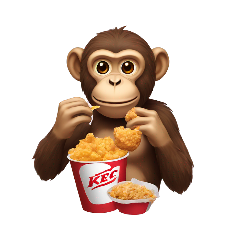 Monkey eating KFC emoji