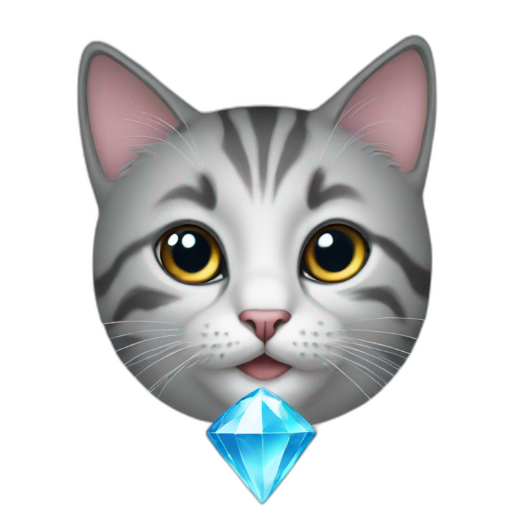 Cat with a diamond  emoji