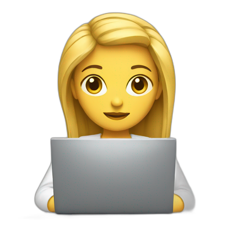 coding girl with computer emoji