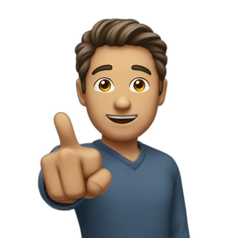 A man pointing to himself emoji