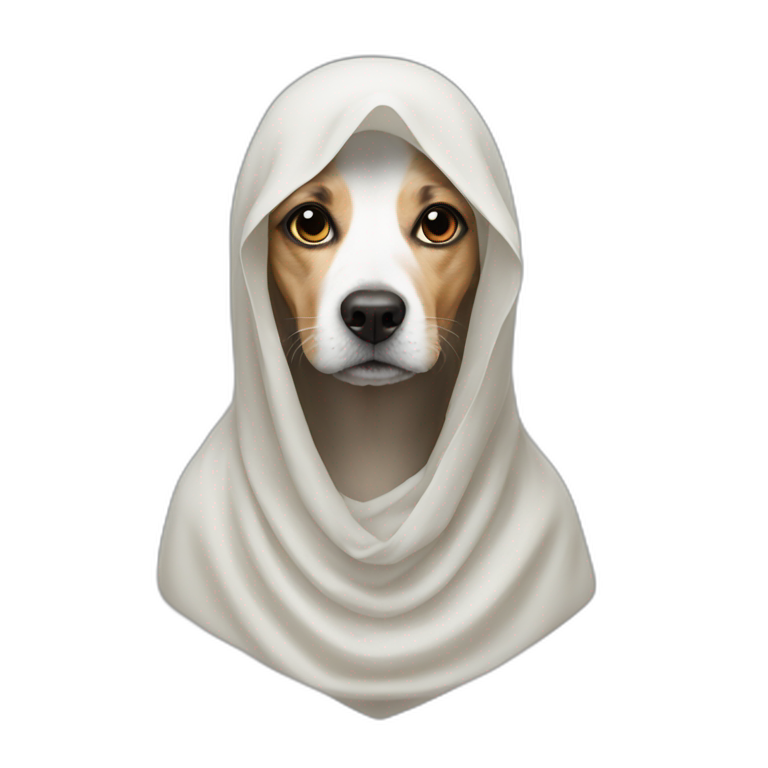 Dog with veiled woman emoji