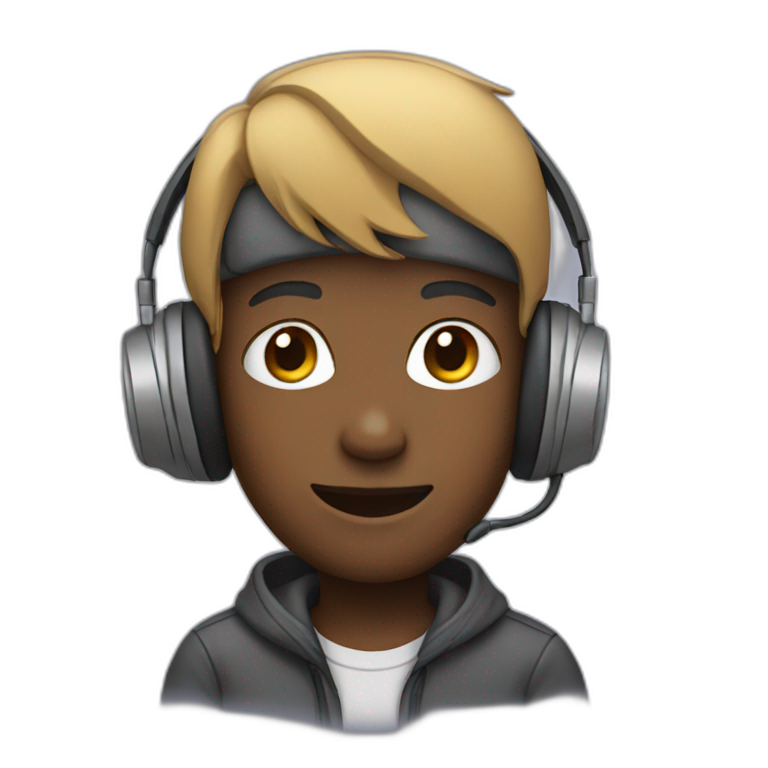 a boy wearing headphones emoji