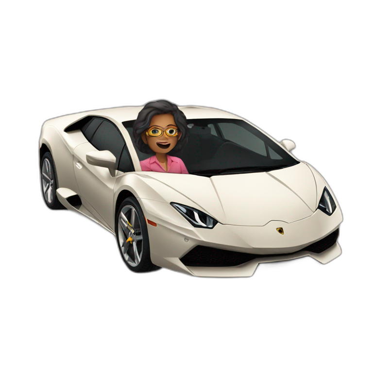 My mother in a Lamborghini emoji