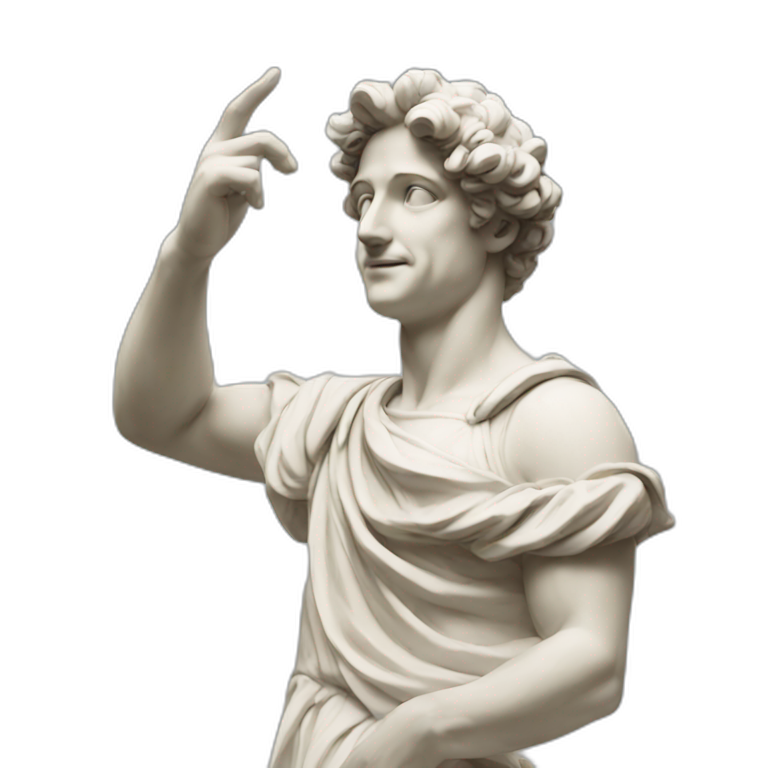 italian statue doing italian gesture emoji