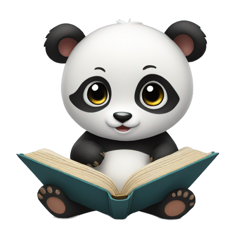 cute panda holding an open book emoji