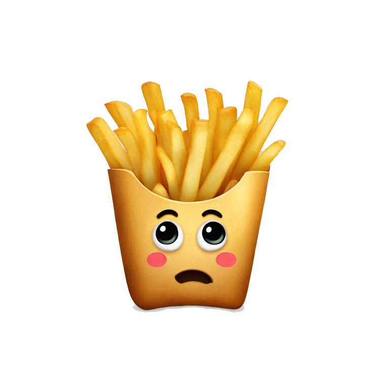 potato eating french fries emoji