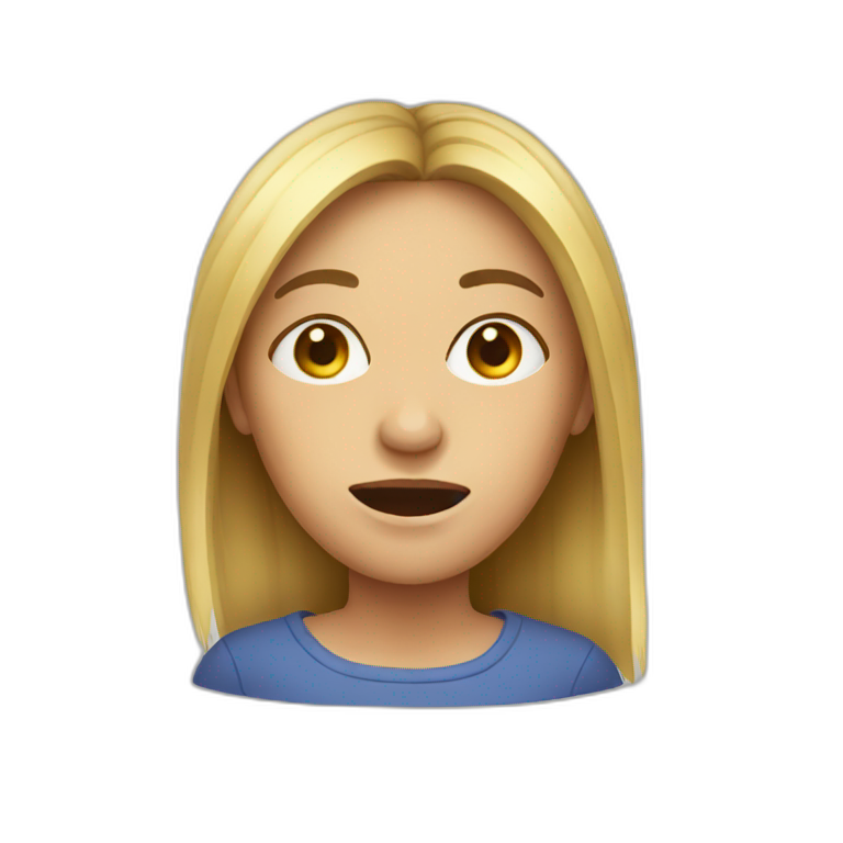 woman with a smeared face emoji