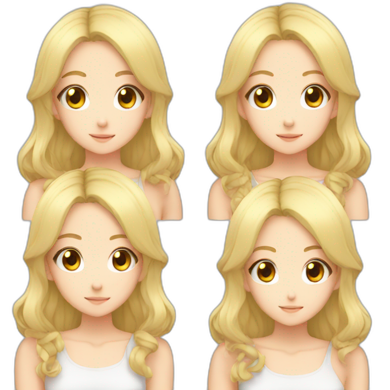 Anime girl cute blond emoji