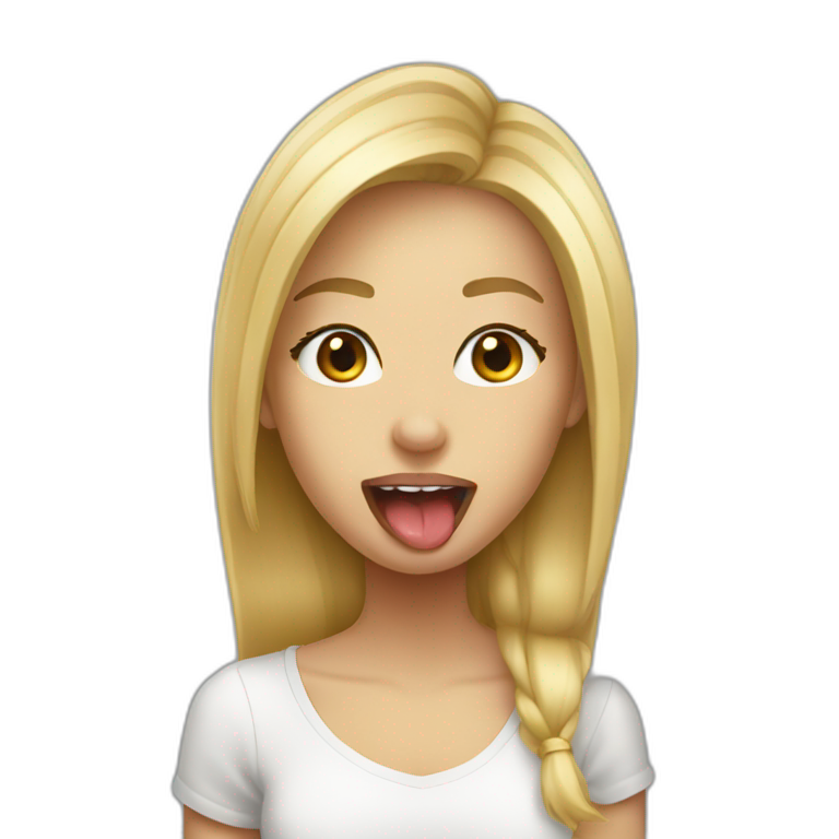 blond girl sticking tongue out emoji