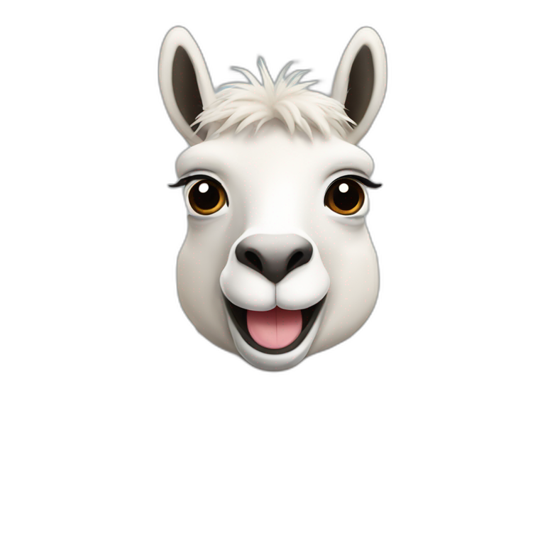 happy animal lama emoji