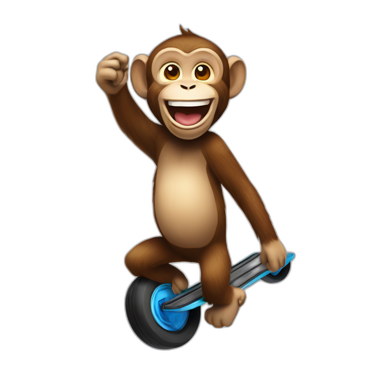 happy monkey with onewheel pint x emoji