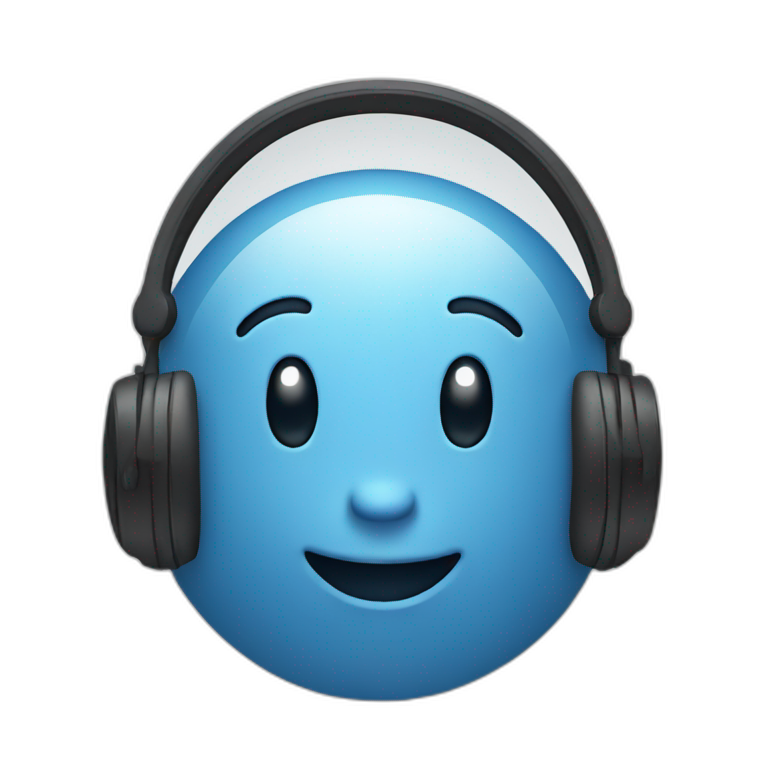Relieved emoji with headphones emoji