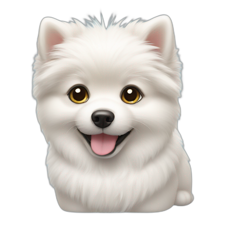 white Pomeranian puppy emoji