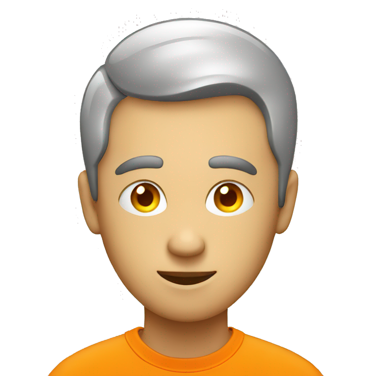 man with orange tshirt thinking light bulb emoji