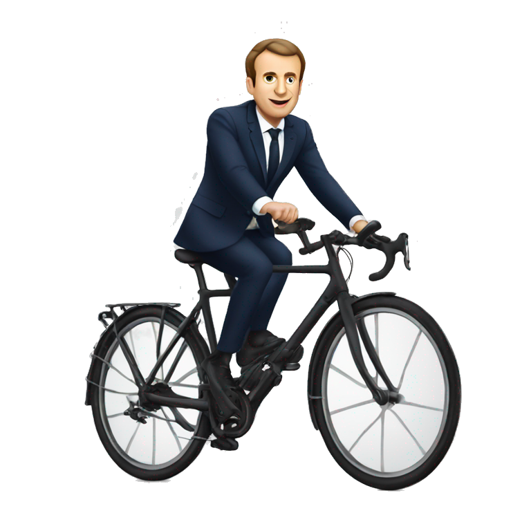 Macron en velo emoji