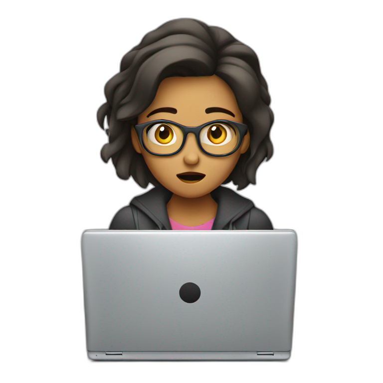 Confused laptop woman emoji