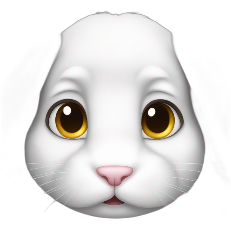 angry white lop-eared rabbit emoji