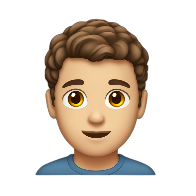 a boy with brown hair and brown eyes emoji