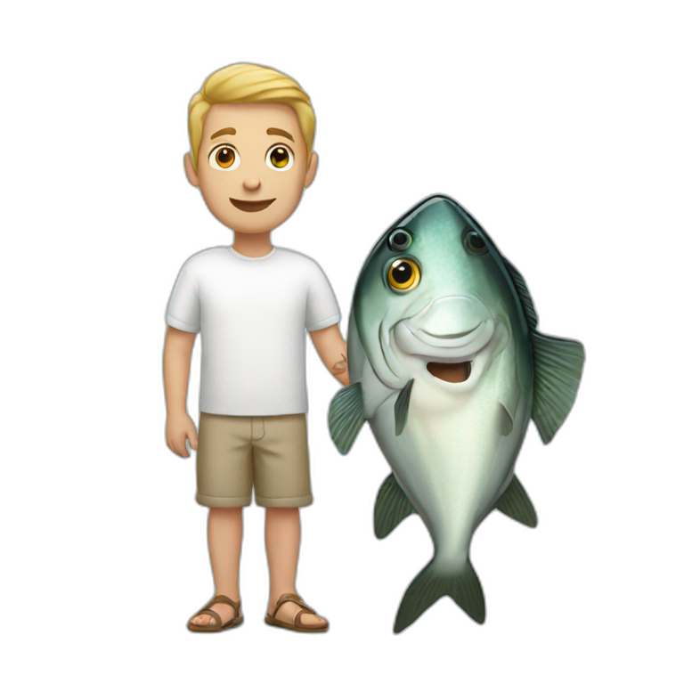 White people with fish emoji