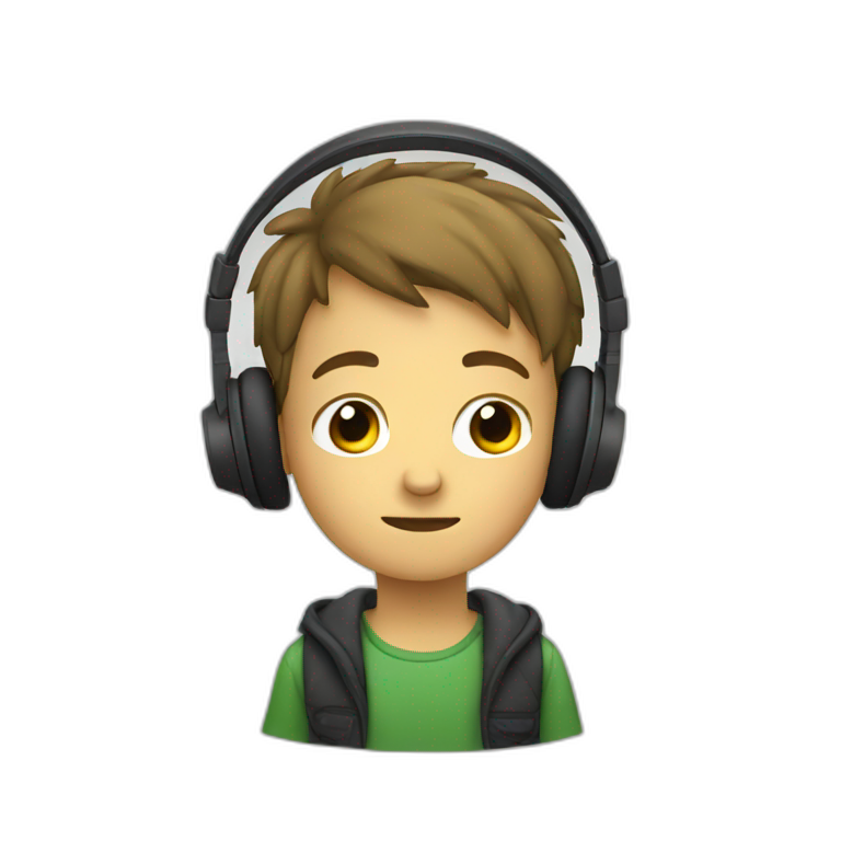 Boy listening to music emoji