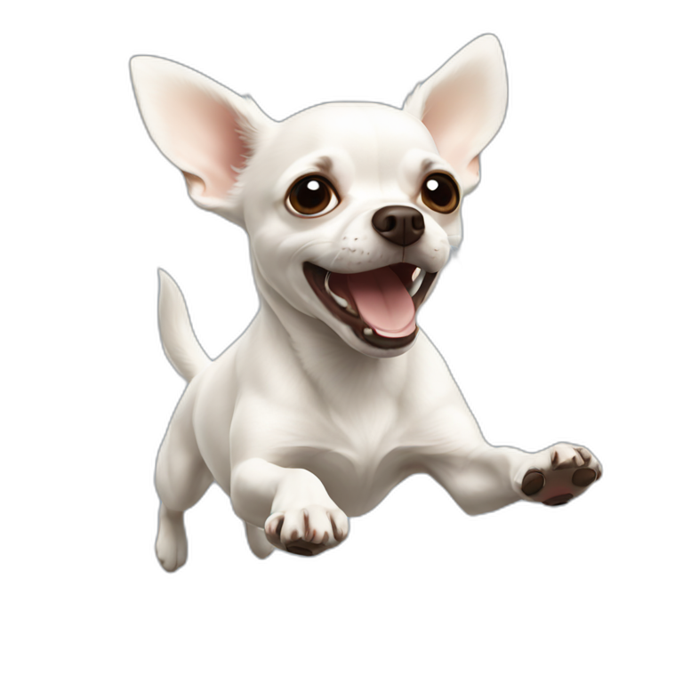 white chihuahua jumping emoji