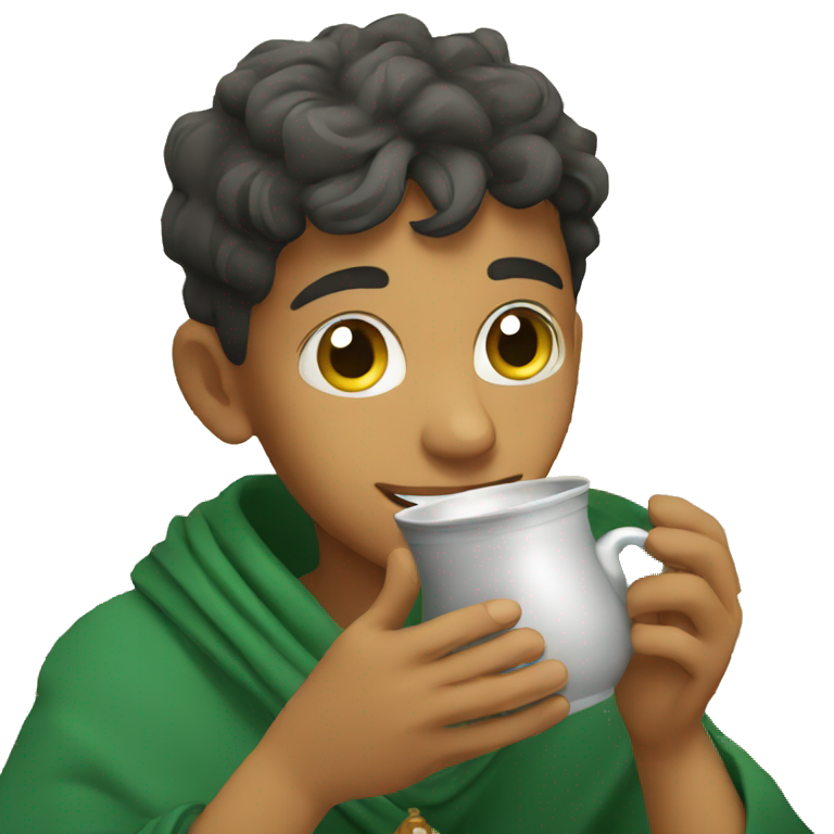 moroccan boy drinking moroccan tea  emoji