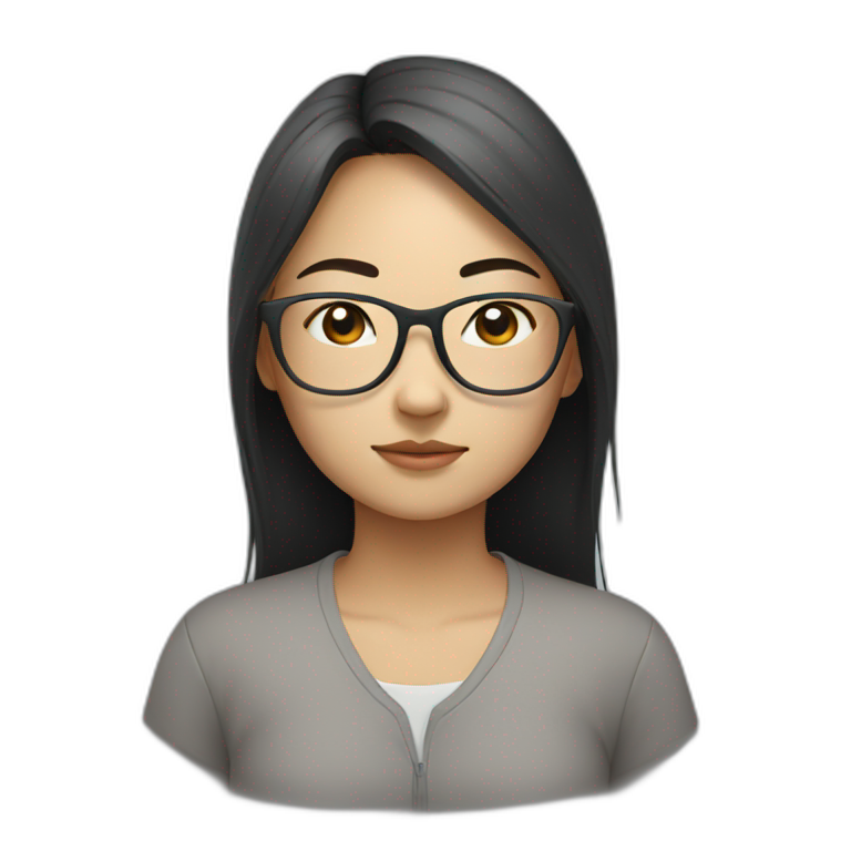 asian girl with glasses meditating emoji